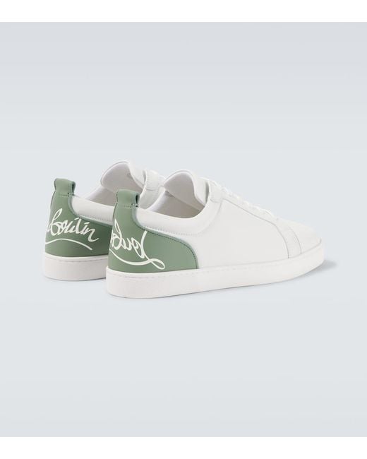 Christian Louboutin White Fun Louis Junior Leather Sneakers for men