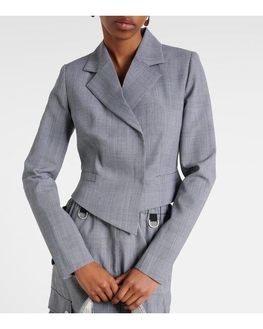 Coperni Gray Prince Of Wales Virgin Wool Blazer