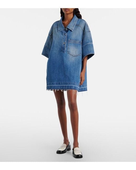Givenchy Blue Oversized Polo Denim Minidress