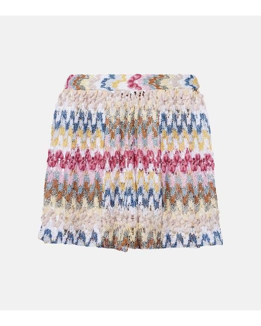 Missoni White Knitted Lame Shorts