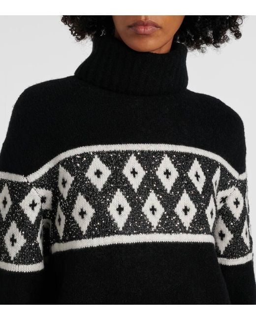 Bogner Black Uda Sequined Wool-Blend Sweater