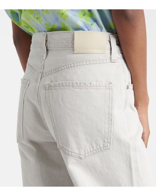 Citizens of Humanity Gray Paloma Mid-Rise Wide-Leg Jeans