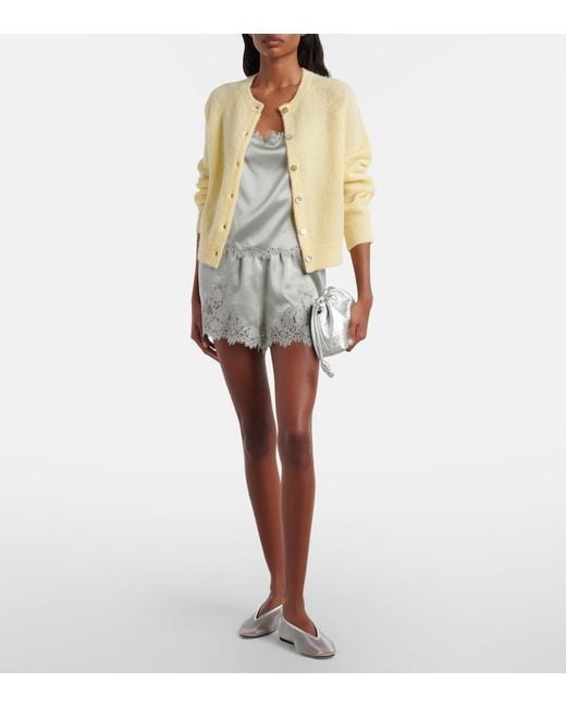 Doen Gray Iona Lace-Trimmed Silk Shorts