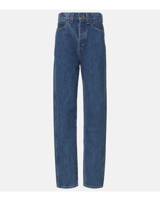 Khaite Blue Corben High-Rise Tapered Jeans