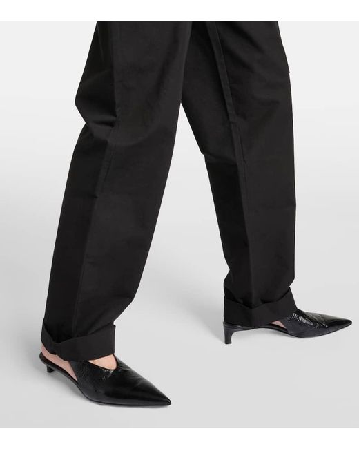 Proenza Schouler Black Octavia Cotton And Linen Straight Pants
