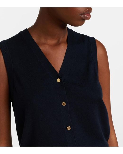 Max Mara Blue Cotton And Silk Vest