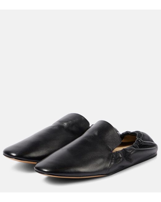 Le Monde Beryl Black Mocassino Leather Loafers