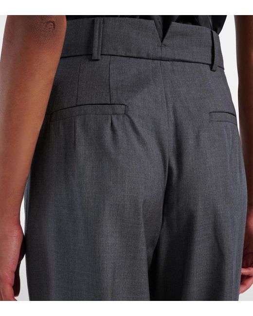 Frankie Shop Gray Gelso High-rise Wide-leg Pants