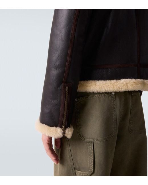 J.W. Anderson Black Shearling-Trimmed Leather Jacket for men