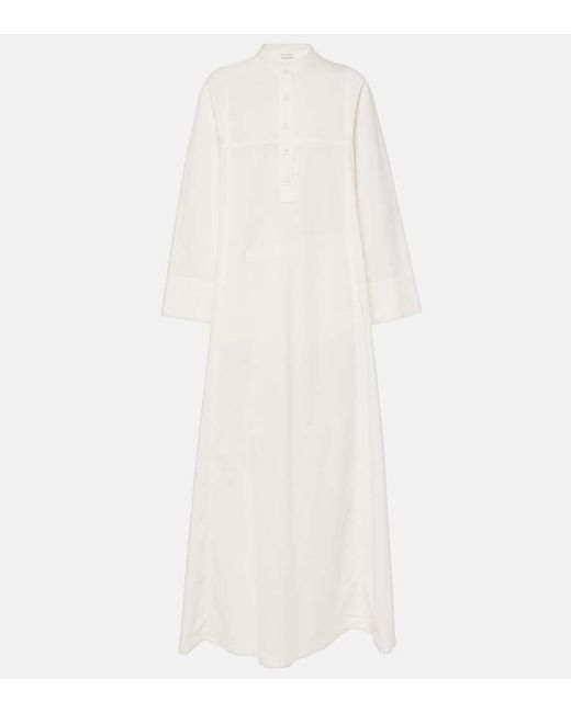 Vestido camisero largo de algodon Dries Van Noten de color White