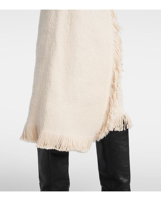 Isabel Marant Natural Galla Cotton And Linen Midi Skirt