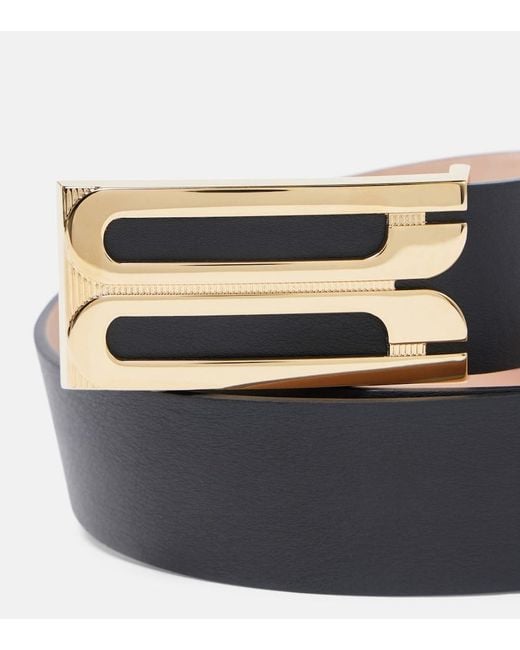 Victoria Beckham Black Jumbo Frame Leather Belt