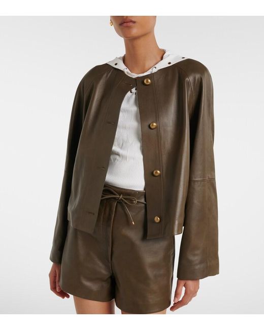 Max Mara Green Leather Jacket