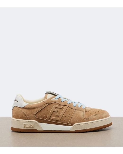 Fendi Metallic Match Suede Sneakers