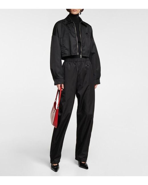 Prada Black Cropped Nylon Jacket