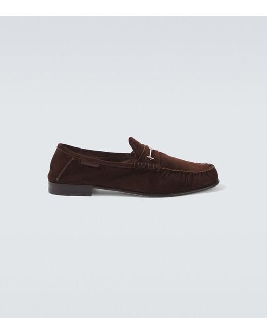 Tom Ford Brown Suede Loafers for men