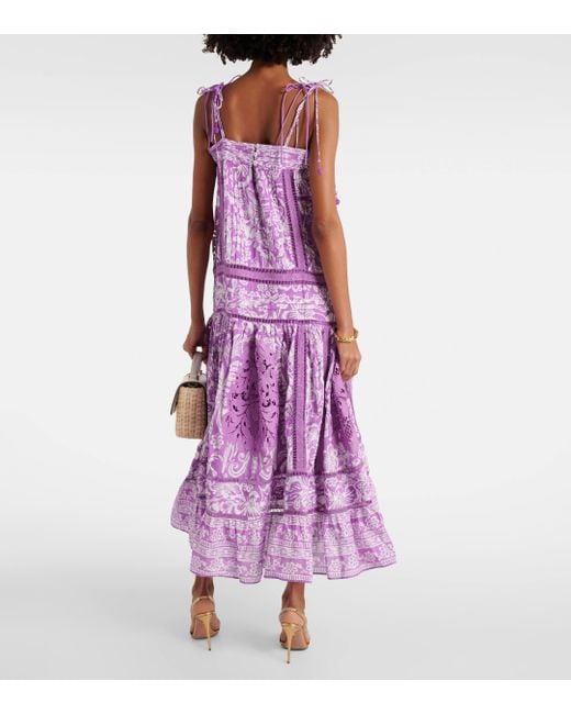 Farm Rio Purple Sweet Garden Sleeveless Maxi Dress