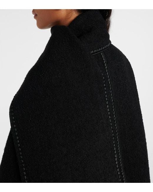 Totême Black Attached Scarf Coat