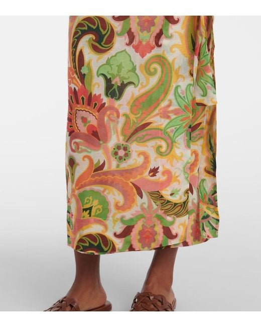 Etro Metallic Floral Cotton And Silk Beach Cover-Up