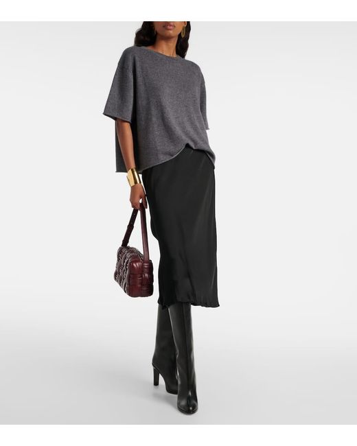 Camiseta Cila De Punto De Cachemir Lisa Yang de color Gray