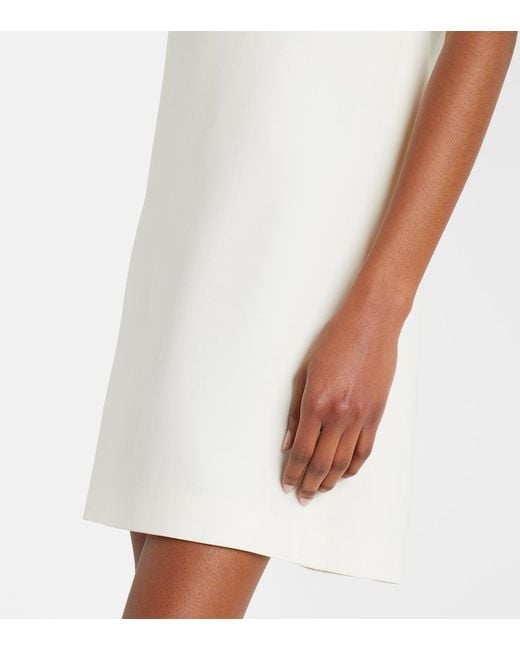 Valentino White Crepe Couture Bow-Detail Embellished Minidress