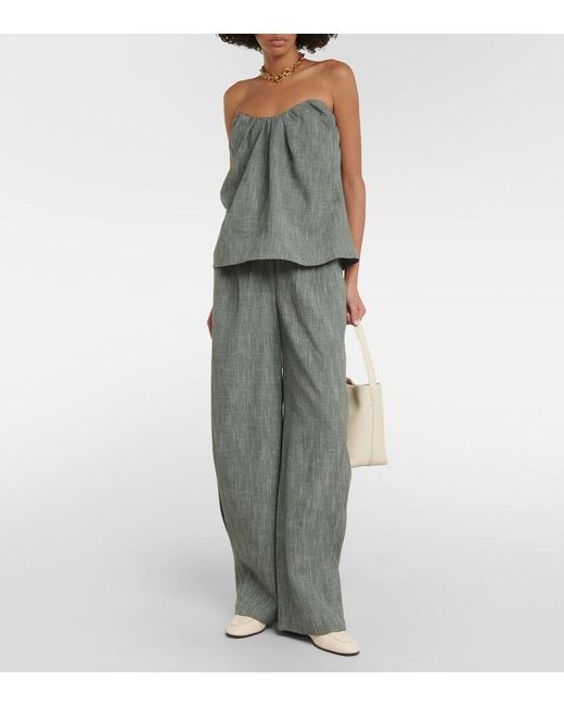 Co. Green Gathered Wool-Blend Top