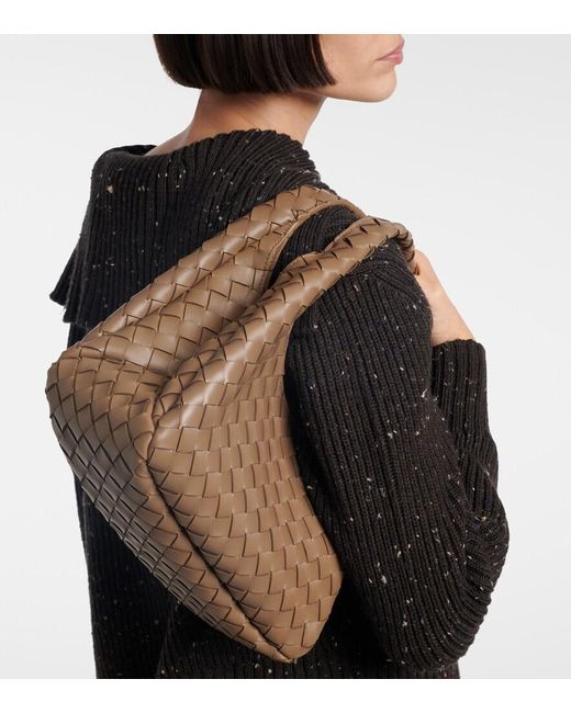 Bottega Veneta Brown Campana Small Leather Shoulder Bag