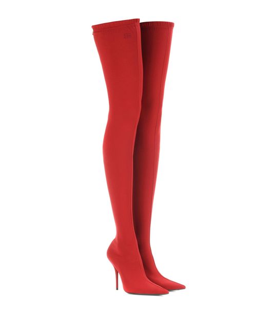 Balenciaga Red Knife Over-the-knee Boots