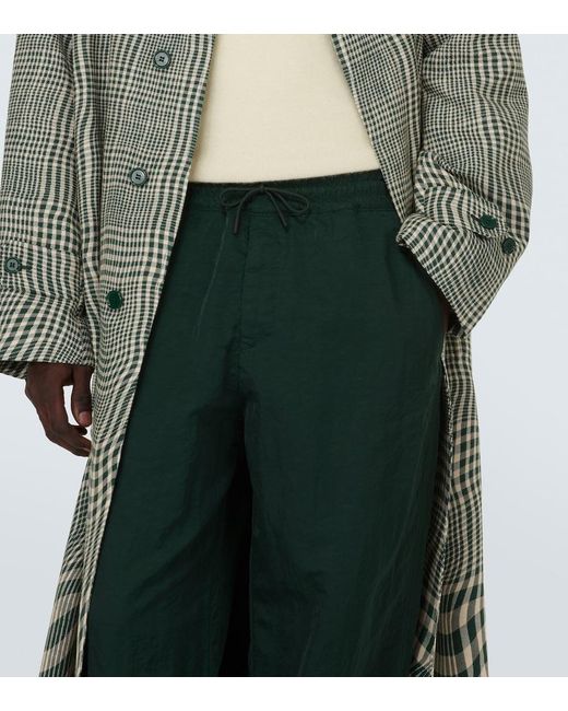 Burberry Green Technical Wide-Leg Pants for men