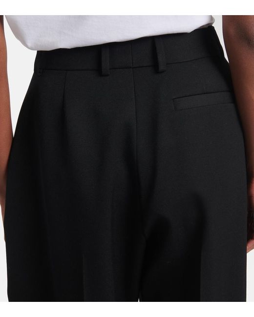 Givenchy Black Cocoon Wool Grain De Poudre Barrel-Leg Pants
