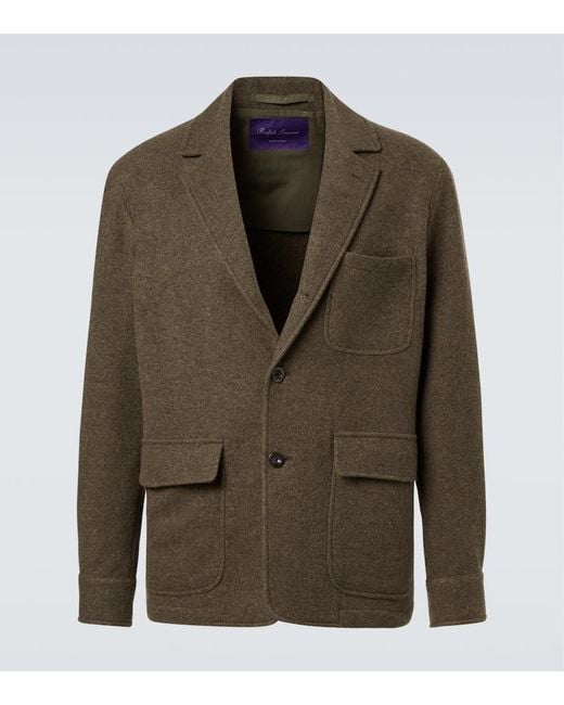 Ralph Lauren Green Cashmere And Wool Twill Coat for men