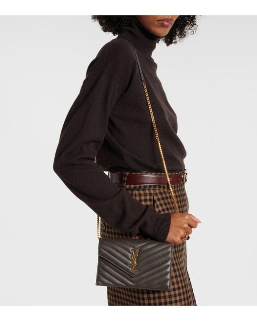 Saint Laurent White Portemonnaie Mit Kettenriemen Cassandre Envelope