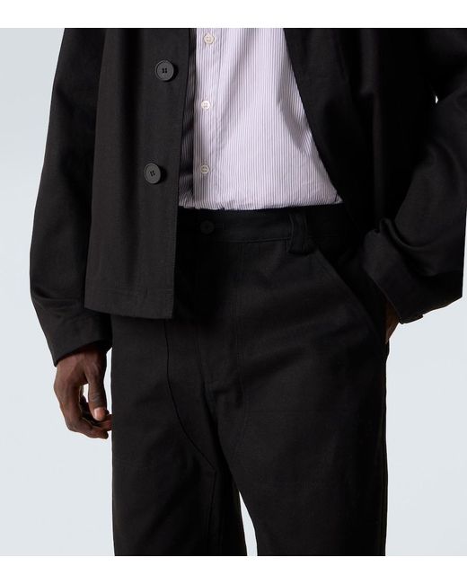 Studio Nicholson Black X Aaron Levine Denver Cotton Straight Pants for men