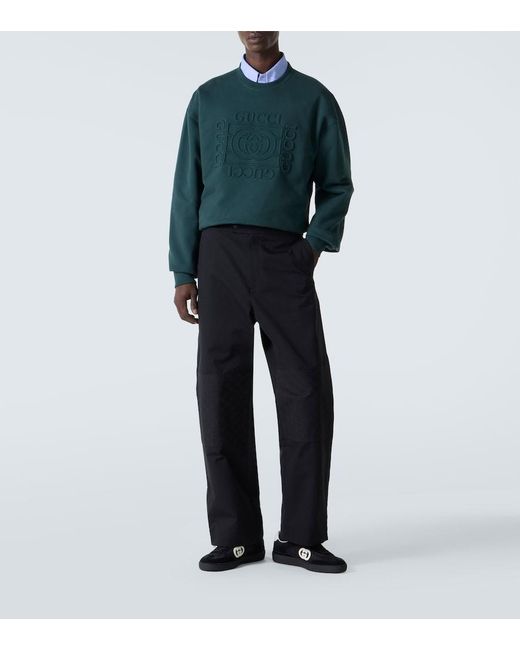 Gucci Green Interlocking G Cotton Jersey Sweatshirt for men