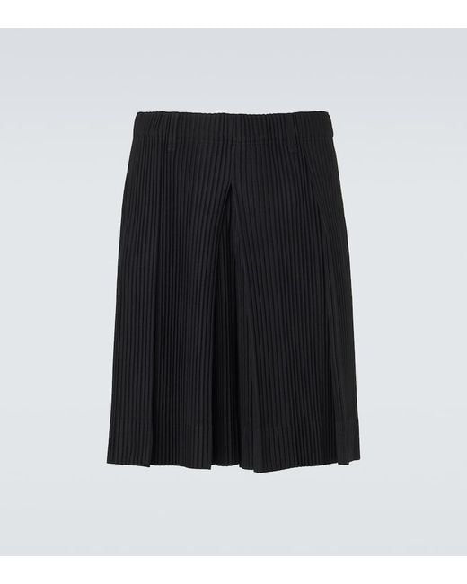 Homme Plissé Issey Miyake Black Tailored Pleats 2 Bermuda Shorts for men