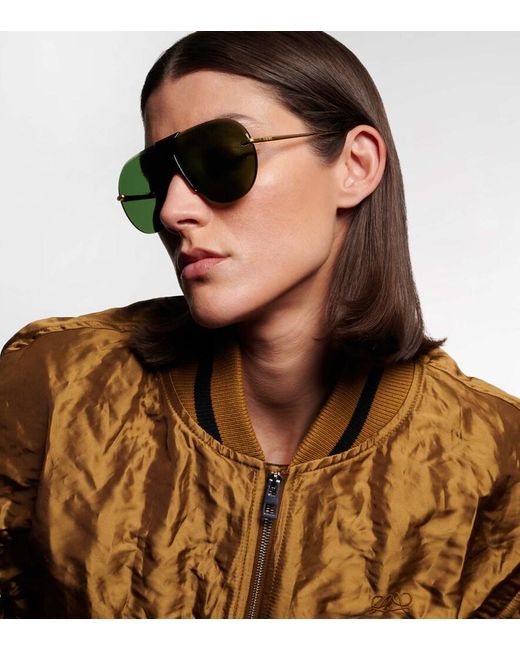 Loewe Green Slim Aviator Sunglasses
