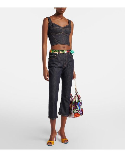 Dolce & Gabbana Black Denim Bustier