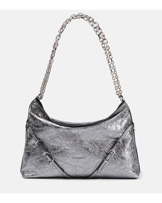 Givenchy Gray Voyou Chain Medium Leather Shoulder Bag