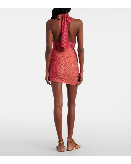 Missoni Red Zigzag Lame Miniskirt