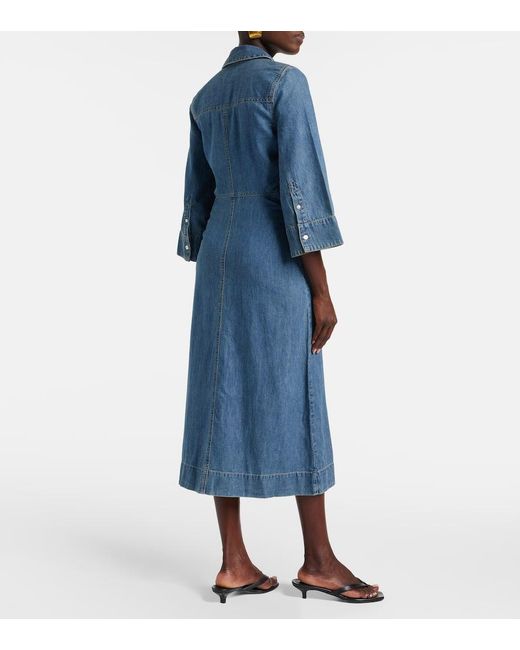 Veronica Beard Blue Hemdblusenkleid Haydon Aus Denim