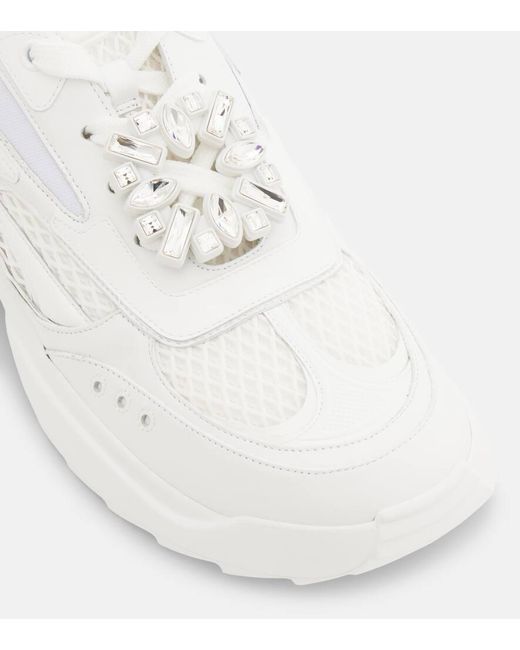 Roger Vivier White Sneakers Viv' On The Run Mit Leder