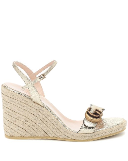 gucci double g leather espadrilles