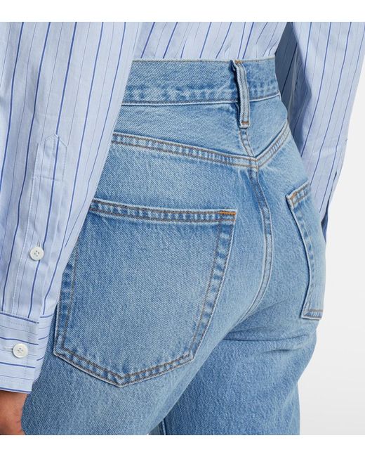 FRAME Blue The Vertical Straight Jeans