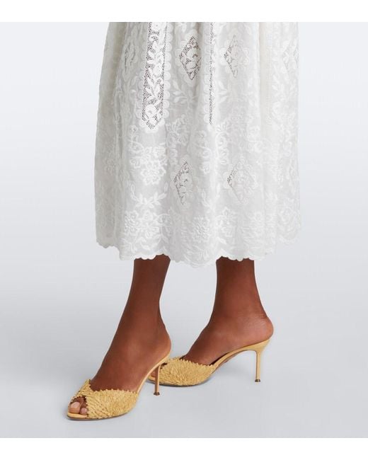 Erdem White Floral Embroidered Cotton Shirt Dress
