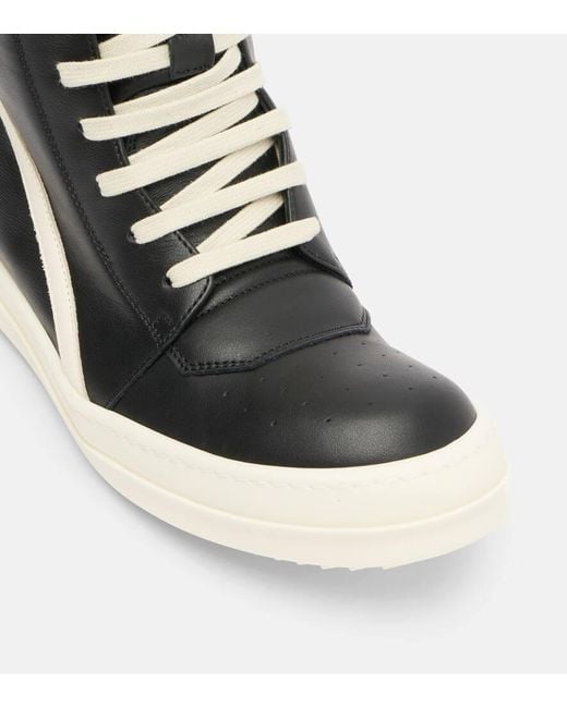 Rick Owens Black Sneakers Geobasket Aus Leder