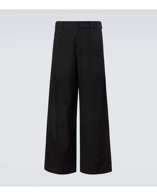 Lemaire Weite Mid-Rise-Hose Aus Woll-Twill in Black für Herren
