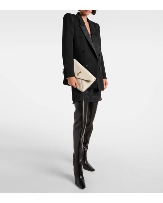 Saint Laurent Natural Leather Cassandre Envelope Pouch