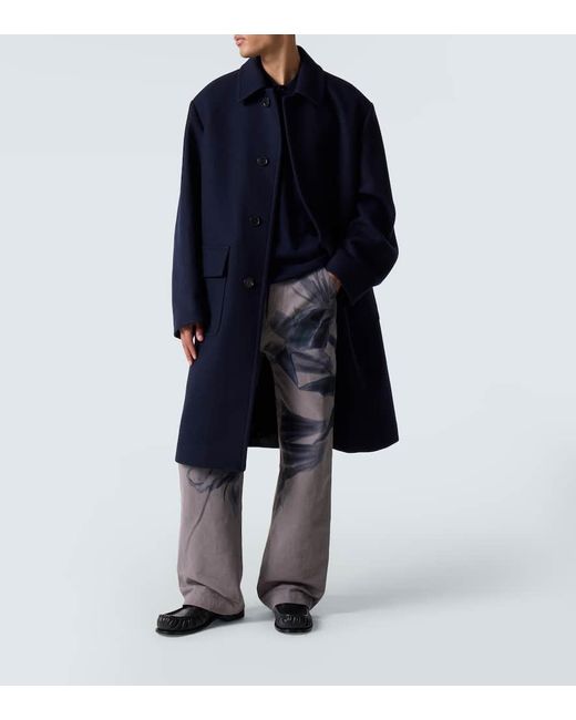 Dries Van Noten Mantel Aus Twill in Blue für Herren