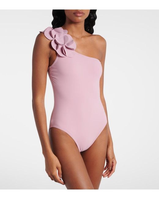 Karla Colletto Pink Tess One-Shoulder Swimsuit