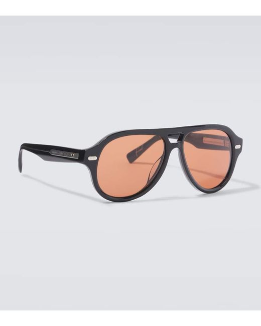 Brunello Cucinelli Brown Paul Aviator Sunglasses for men